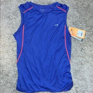 Champion duo dry light muscle tank blue girls L